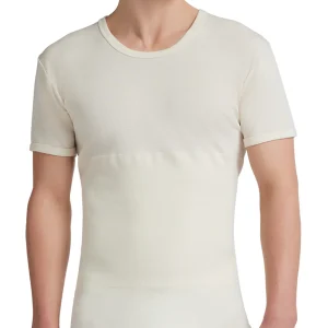 T-Shirt manica corta con fascia elastica uomo, misto lana (72%)