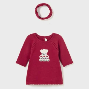 Vestito tricot con fascia Better Cotton neonata Mayoral Newborn rosso