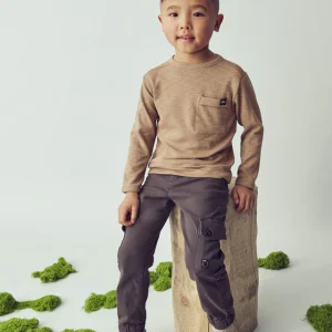 Maglietta bambino Mayoral "taschino" tinta unita caramello