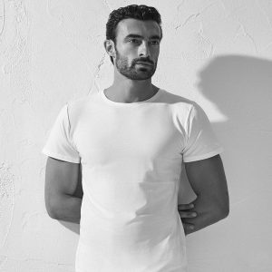 Maglietta uomo mezza manica a girocollo in cotone bielastico confezione tre pezzi