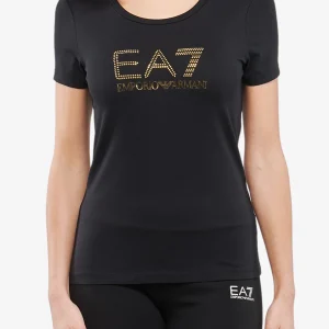 T-Shirt Maniche Corte Big Logo Series Con Borchiette