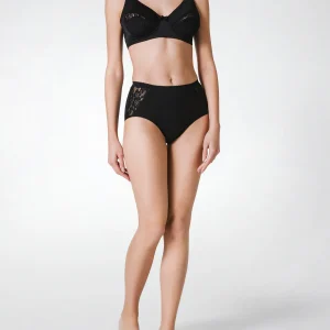 Pack 3 slip midi donna, cotone elasticizzato e pizzo