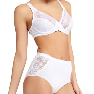 Pack 3 slip midi donna, cotone elasticizzato e pizzo