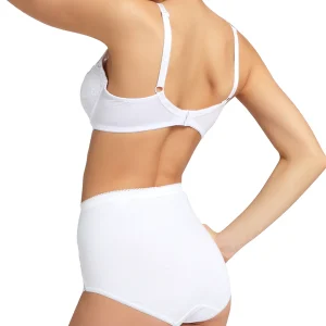 Pack 3 slip maxi donna, cotone elasticizzato e pizzo