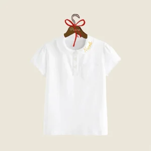 Polo flower bambina in cotone