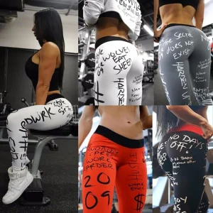 Leggings Fitness donna con frasi motivazionali stampate