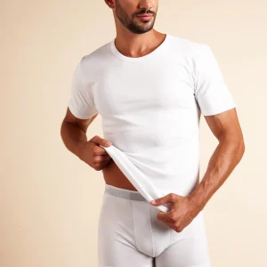 Maglia da uomo mezza manica scollo tondo in caldo cotone