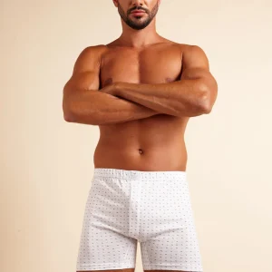 Boxer con elastico interno e bottone in cotone