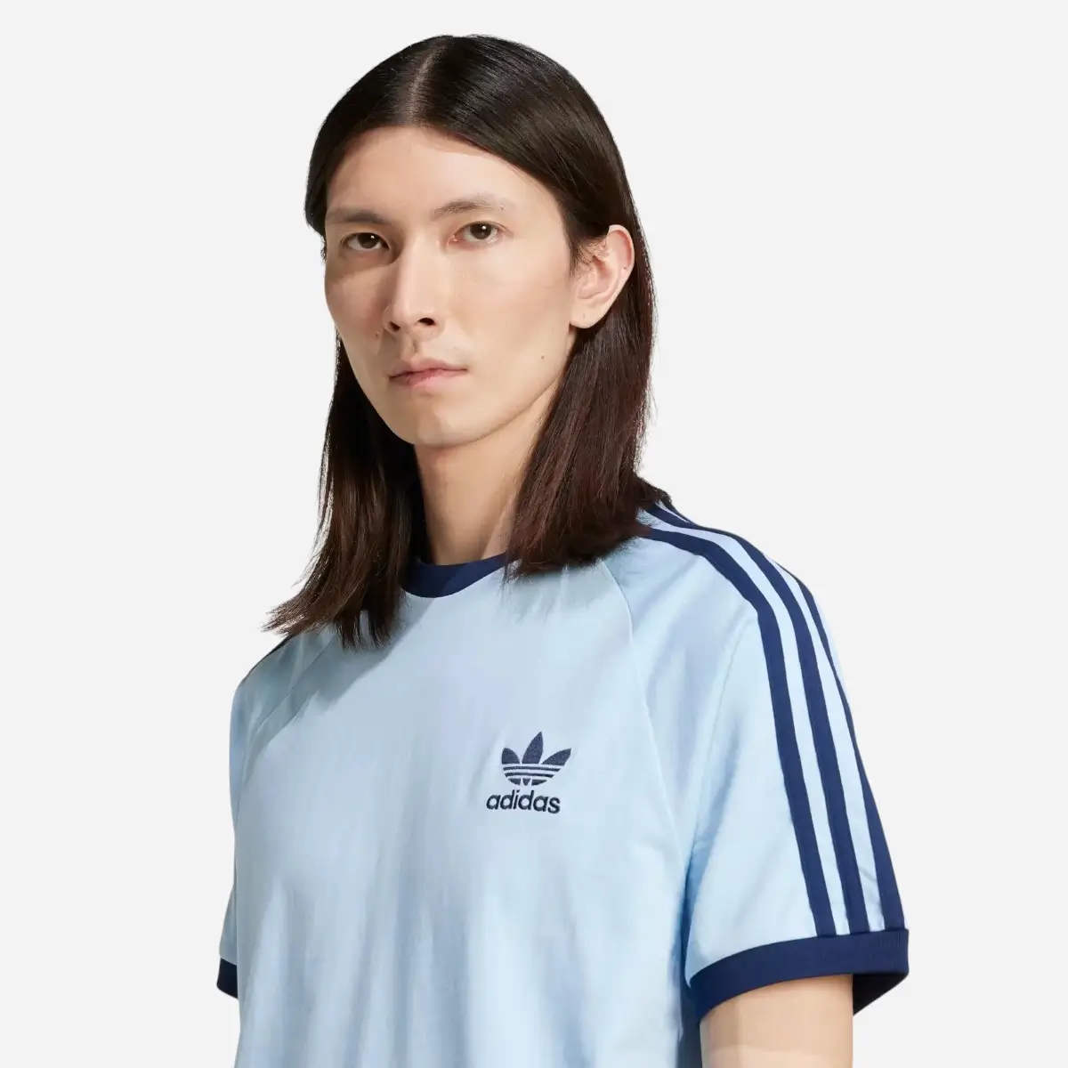 Adidas T-shirt Adicolor Classics 3-Stripes Clear Sky - immagine 3