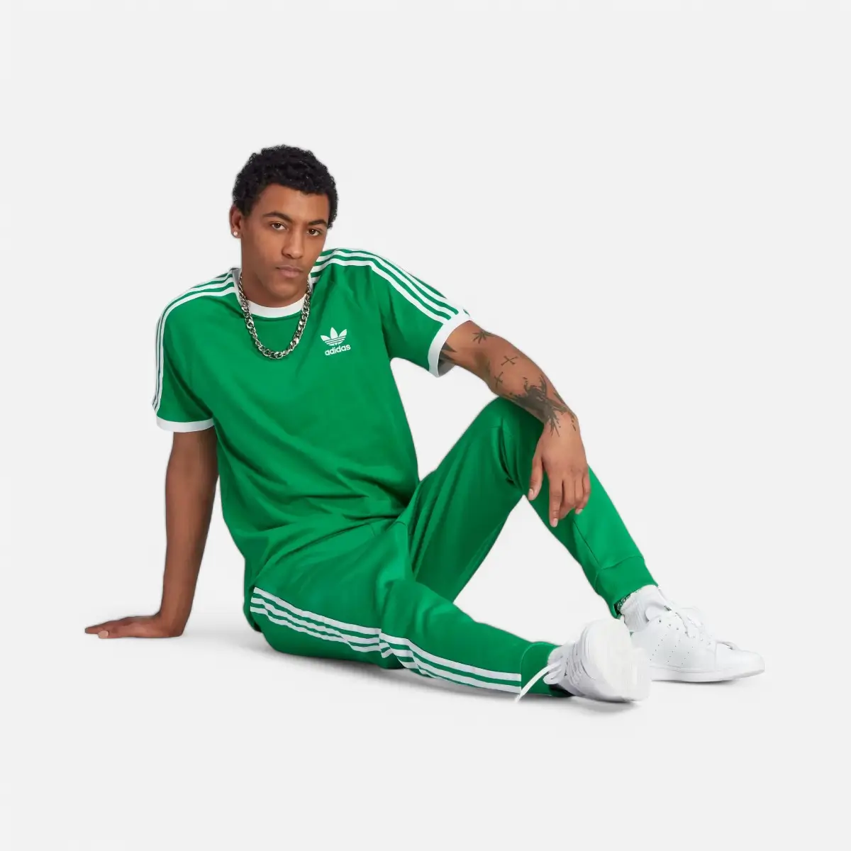 Adidas T-shirt Adicolor Classics 3-Stripes Green - immagine 3
