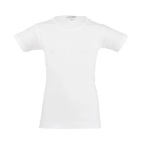 T-Shirt bordo raso girocollo manica corta bimba, cotone