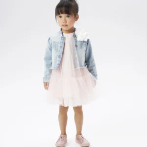 Abito cerimonia bambina iDO in tulle rosa chiaro