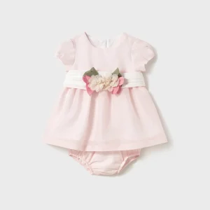 Abito cerimonia con copri pannolino neonata Mayoral Newborn rosa baby
