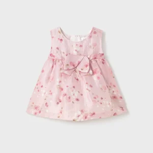 Abito cerimonia neonata Mayoral Newborn fiori rosa baby