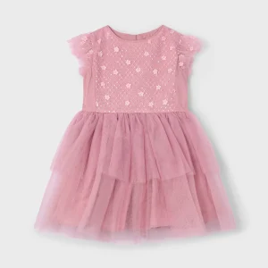 Abito cerimonia tulle lustrini bambina Mayoral rosato