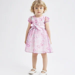 Abito cerimoniavita alta bambina iDO rosa floreale