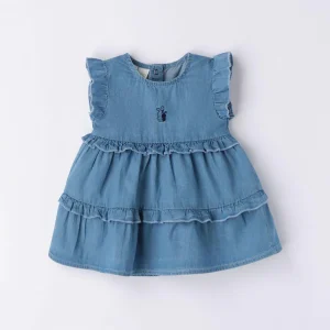Abito fresco cotone neonata iDO blu jeans