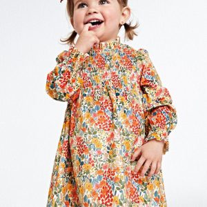 Abito neonata Mayoral stampato floreale arancio