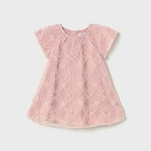 Abito neonata Mayoral tulle ricamo rosa