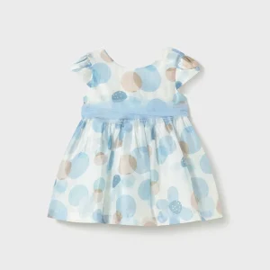 Abito stampato con fusciacca tulle neonata Mayoral azzurro floreale