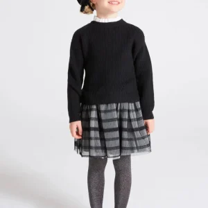 Abito tricot 2 pezzi bambina Mayoral nero