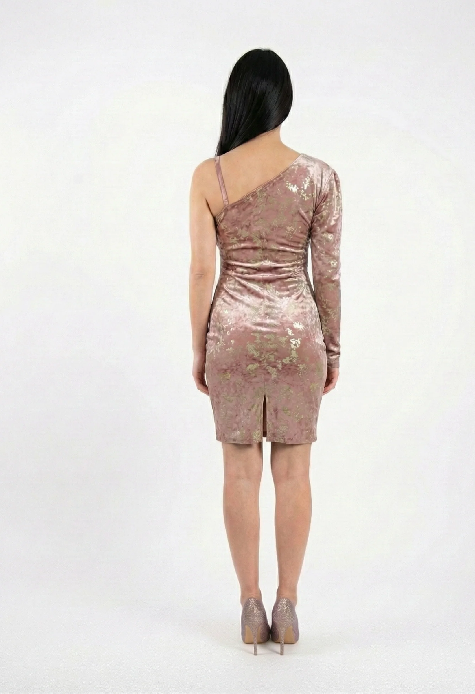 Abito monospalla elegante donna con cintura | Vari colori - immagine 7