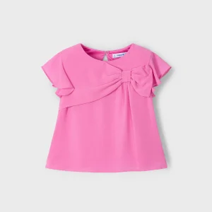 Blusa fiocco bambina Mayoral rosa camelia