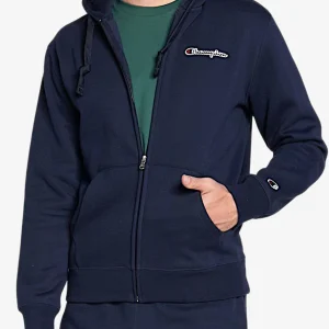 Felpa Full Zip Con Cappuccio Logo Piccolo Ricamato