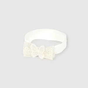 Fascetta farfalla neonata Mayoral panna