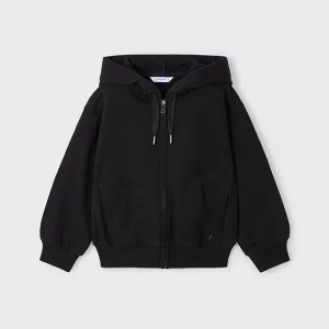 Felpa cerniera bambina Mayoral tinta unita nera