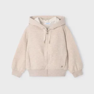 Felpa cerniera bambina Mayoral tinta unita beige