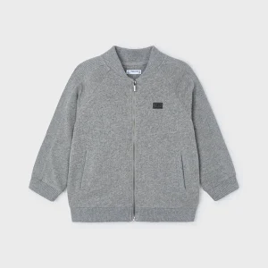 Felpa chiusura zip in filo di cotone bambino Mayoral grigio