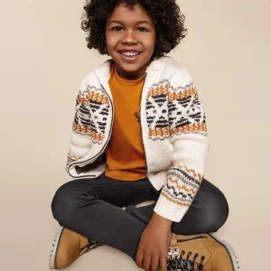 Felpa giacca zip jacquard bambino Mayoral colore panna