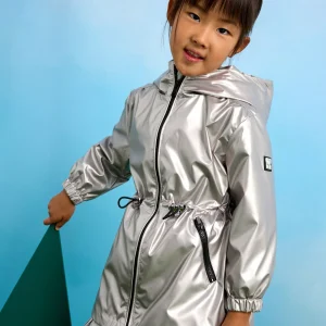 Giacca a vento cappuccio bambina Mayoral oro bianco