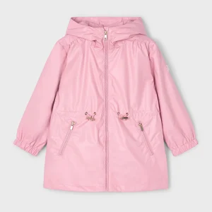 Giacca a vento cappuccio bambina Mayoral rosato