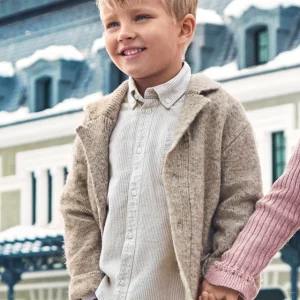 Giacca in maglia morbido tricot bambino Mayoral beige