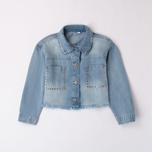 Giacca jeans ragazza iDO con borchie