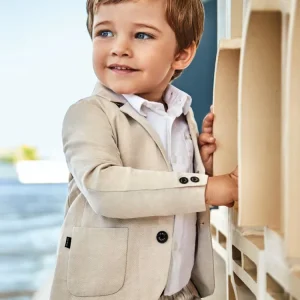 Giacca modello americana in lino neonato Mayoral beige