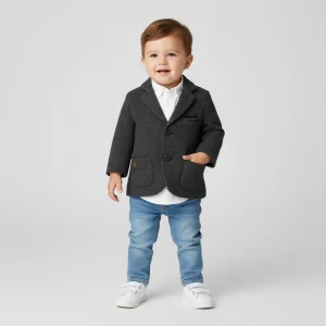 Giacca neonato Mayoral scollo a V colore grigio