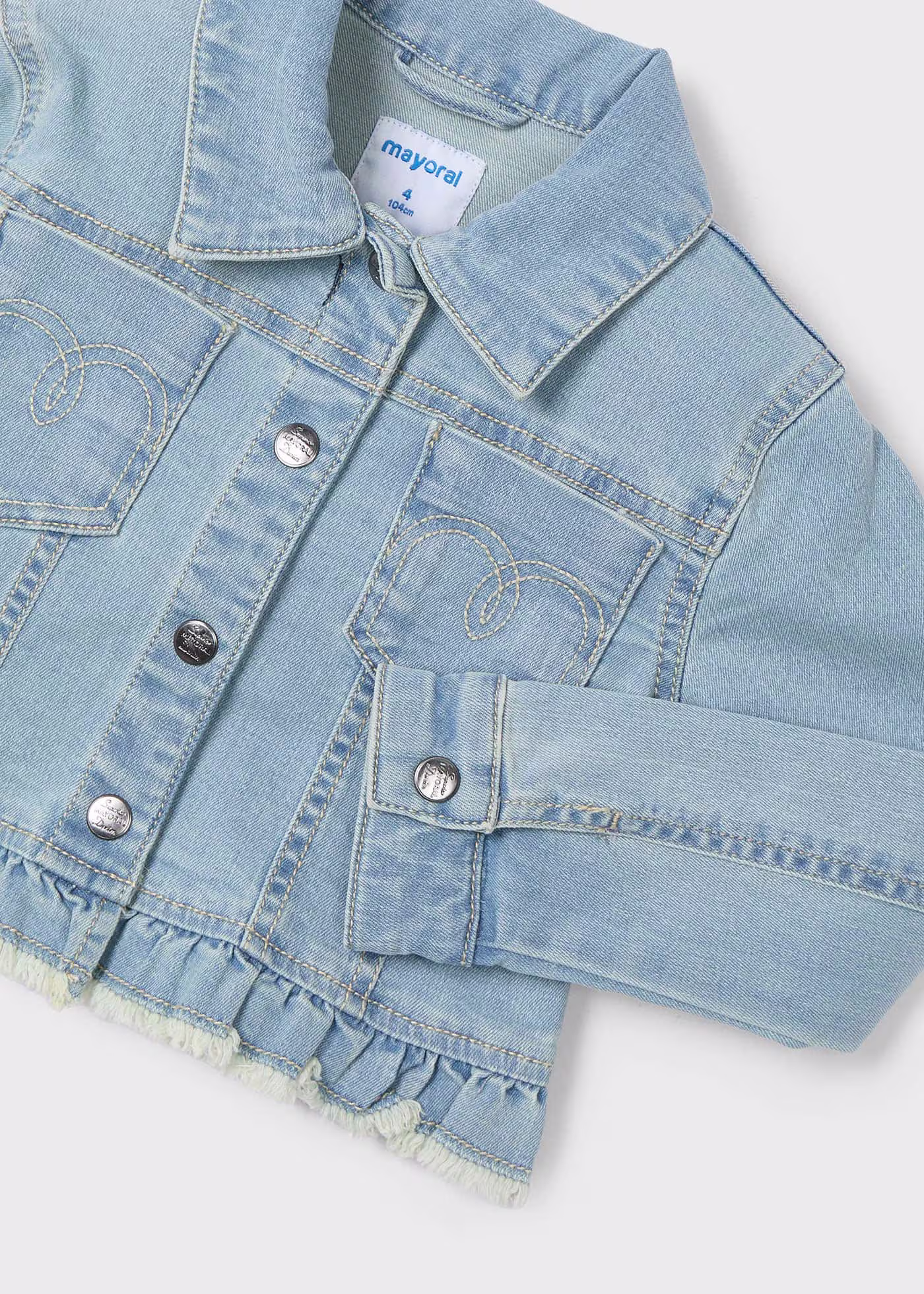 Giacca orlo volant bambina Mayoral jeans chiaro - immagine 4