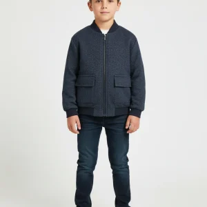 Giacca zip collo bomber bambino Mayoral blu marino mix
