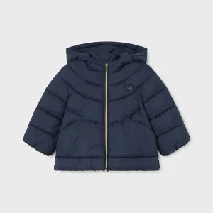 Giubbino invernale con capuccio blu neonata Mayoral