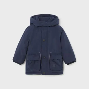 Giubbino parka neonato Mayoral cappuccio rimovibile blu