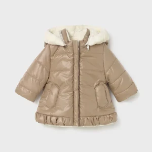 Giubbino reversibile neonata Mayoral Newborn caramello