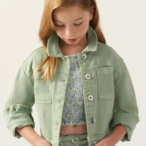 Giubbotto tela cotone ragazza Mayoral color menta