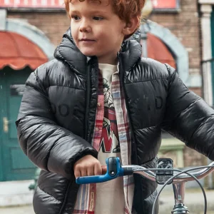 Giubbotto bomber con cappuccio bambino Mayoral nero