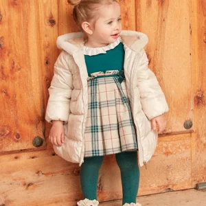 Giubbotto lungo  imbottito con cappuccio neonata mayoral perla