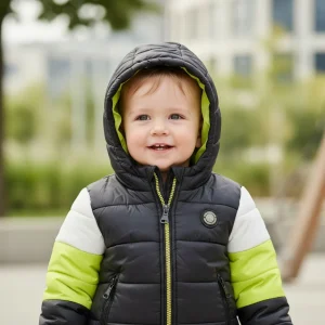 Giubbotto neonato Ativo invernale tricolor con bussola nero