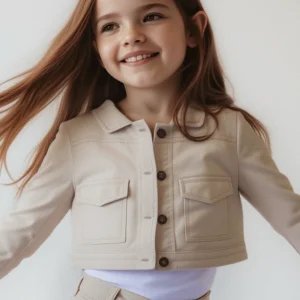Giubbotto twill bambina Mayoal beige sabbia