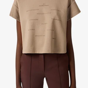 T-Shirt Corta In Jersey Pesante Con Stampa Lettering